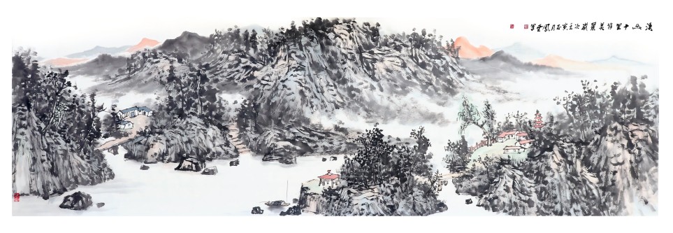 汤凤云《溪山十里皆美景》70X240cm(1).jpg